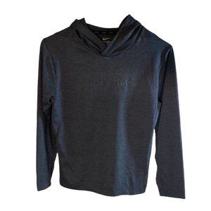 Nike Youth Dri-Fit Grey Hooded Long Sleeve Training Pullover Medium